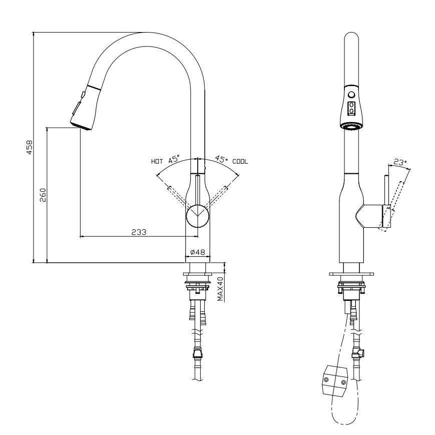 Fábrica de China OEM y ODM Acero inoxidable 304 Sensor táctil Tire hacia abajo Grifo de cocina SUS304 Grifo de fregadero