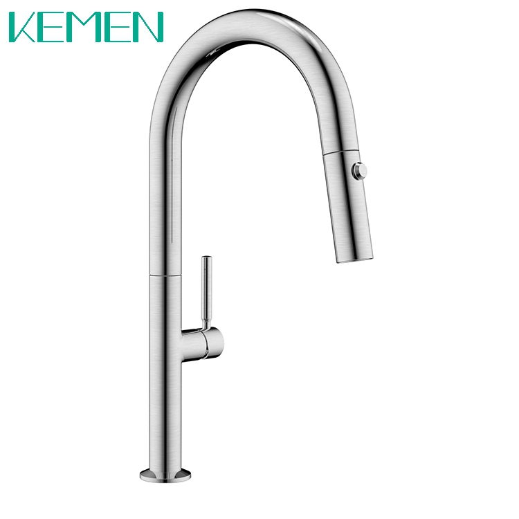 Grifo de cocina de China, grifos mezcladores flexibles de una manija fría y caliente, grifo de cocina extraíble SS