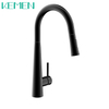 Grifo monomando negro Grifo de cocina de acero inoxidable 304 Grifos mezcladores de fregadero de cocina extraíbles sin plomo