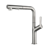 Nuevos grifos de cocina de acero inoxidable montados en cubierta de estilo moderno con rociador extraíble Mezclador de cocina cepillado