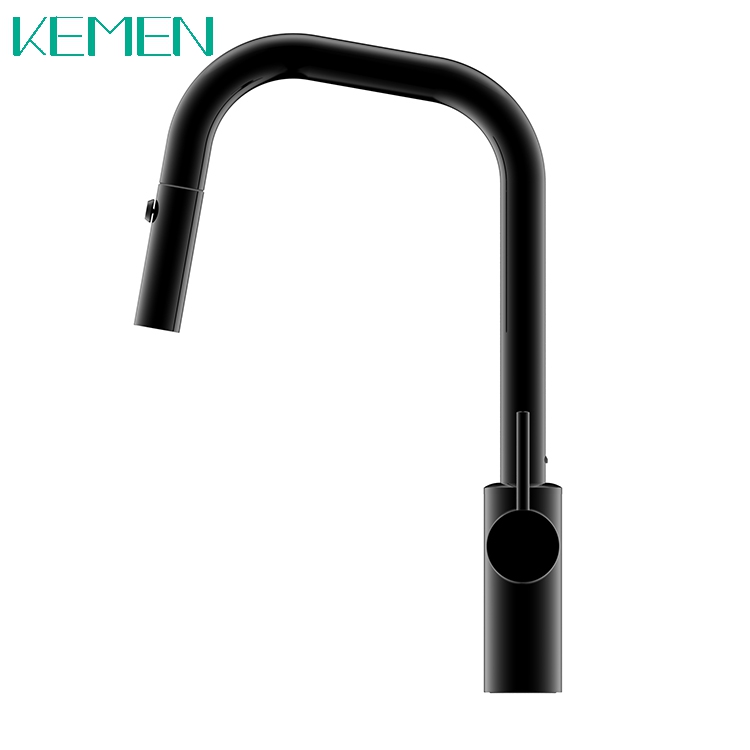 Grifo flexible Mezclador de grifo de cocina frío y caliente Mezcladores de cocina negros extraíbles de acero inoxidable