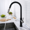 Grifo de cocina de alta calidad, grifo de cocina frío y caliente negro mate de acero inoxidable 304 con rociador extraíble