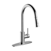 Grifo mezclador Flexible SS, grifo extraíble de cocina con placa de cubierta, grifo de agua fría y caliente