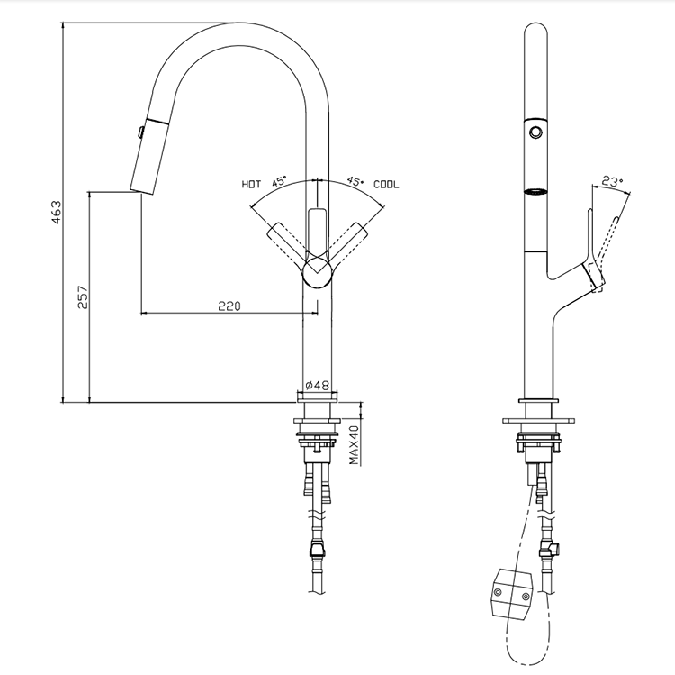 Grifo mezclador de cocina de alta calidad, grifo de cocina de acero inoxidable 304, grifo extraíble de oro rosa