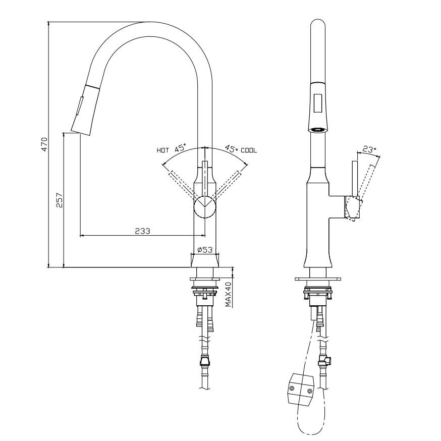 Grifos de alta calidad Cartucho de cerámica Grifos de acero inoxidable 304 Mezclador Grifo de agua Cocina Grifo negro cepillado para fregadero