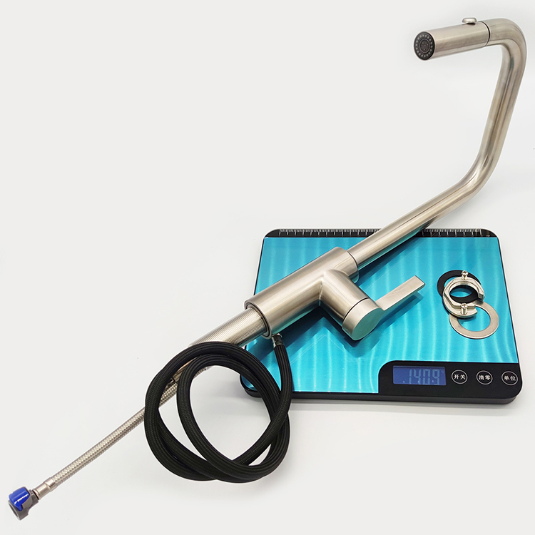 Grifo de cocina de acero 304 de nuevo diseño, grifo de fregadero de cocina extraíble en frío y caliente, grifo de fregadero cepillado