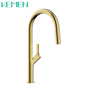 Grifo de cocina de oro de lujo Grifos mezcladores de un solo mango Grifo de cocina extraíble de acero inoxidable 304