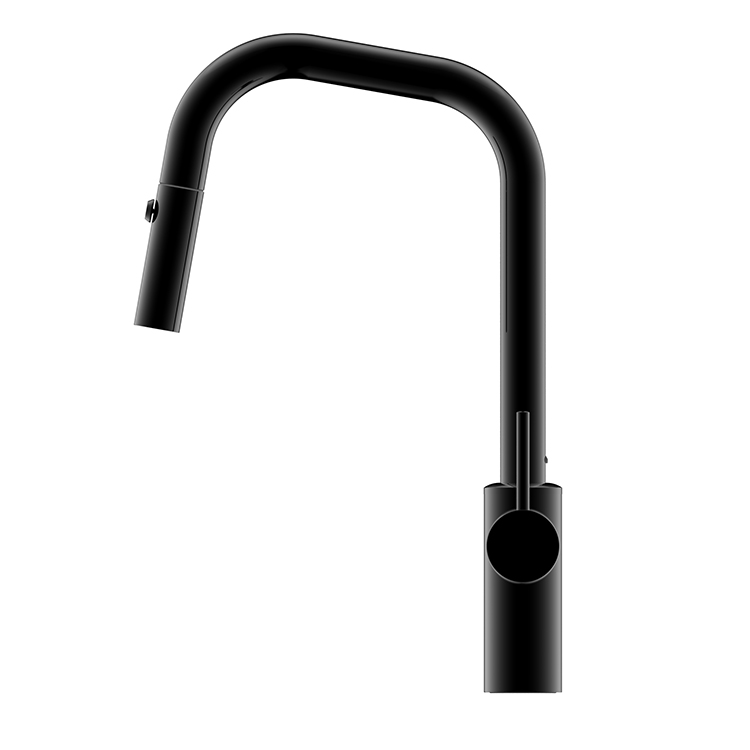 Acero inoxidable 304 Grifos negros mate Acabado Grifo de agua de cocina de gama alta Grifo mezclador Grifo de cocina extraíble