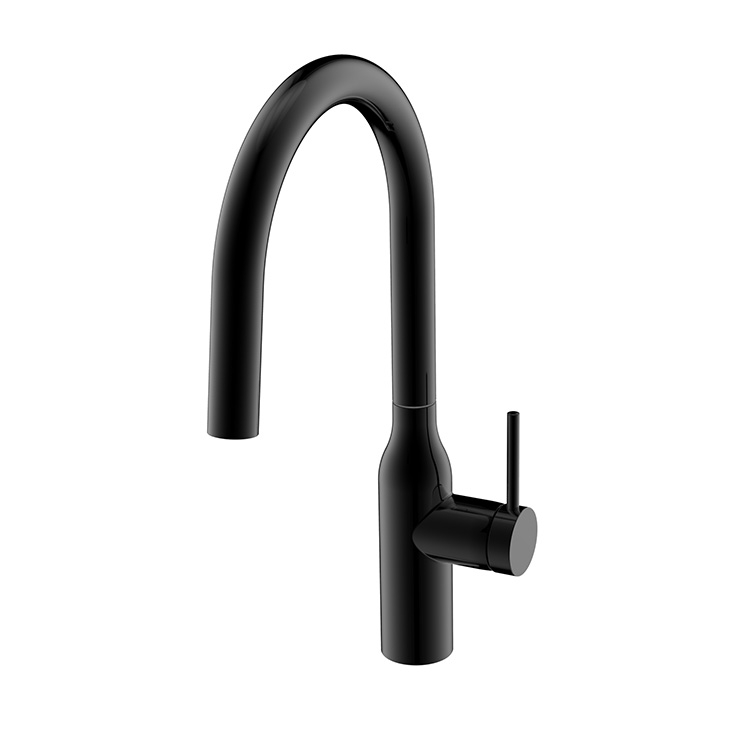 Grifo de cocina al por mayor, grifo mezclador monomando negro mate, grifo de fregadero de cocina extraíble