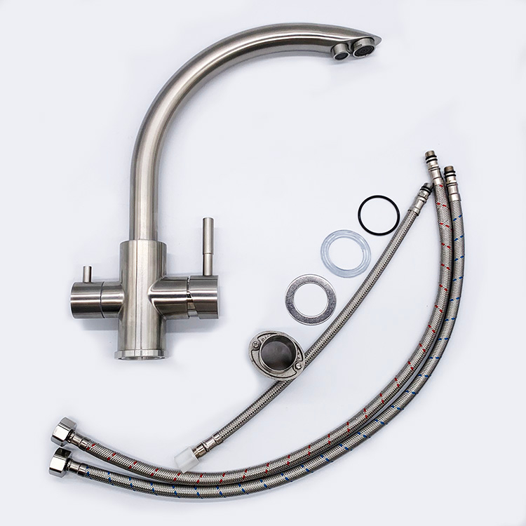 Grifo de cocina con filtro de acero inoxidable 304 de alta calidad, purificador de filtro de agua de tres vías, grifo de cocina