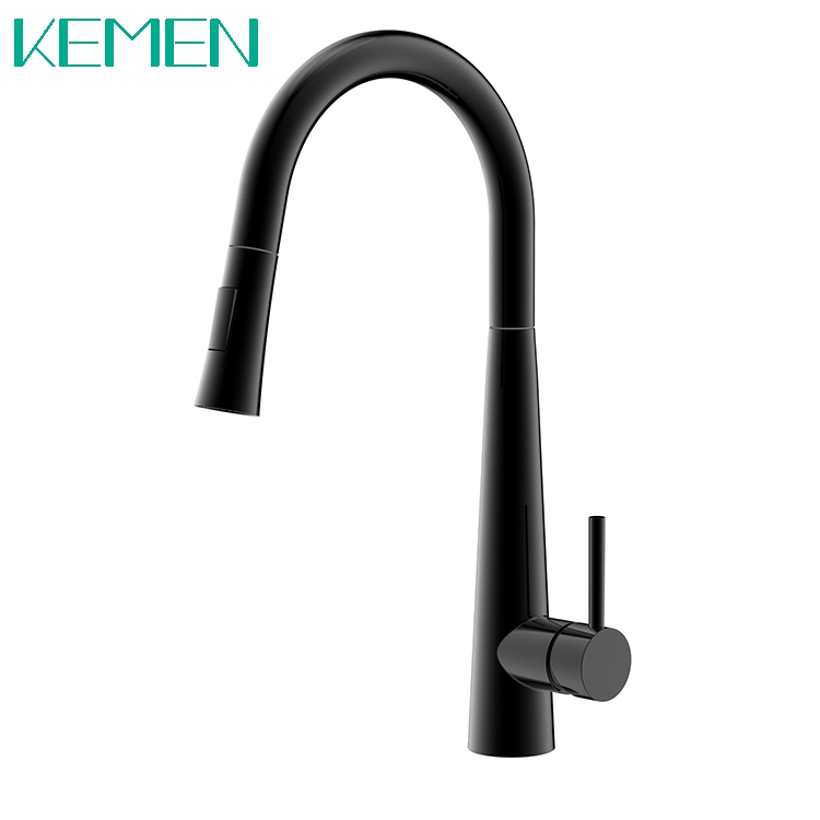 Grifo monomando negro Grifo de cocina de acero inoxidable 304 Grifos mezcladores de fregadero de cocina extraíbles sin plomo