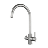 Grifo mezclador para fregadero de cocina con manijas dobles de estilo moderno, acero inoxidable 304, grifo de agua saludable de 3 vías, filtro de agua para cocina