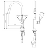 Grifo de cocina de acero inoxidable de nuevo estilo, grifo de cocina de montaje en cubierta, grifo de agua extraíble