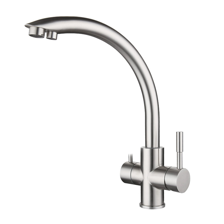Grifo de cocina con filtro de acero inoxidable 304 de alta calidad, purificador de filtro de agua de tres vías, grifo de cocina
