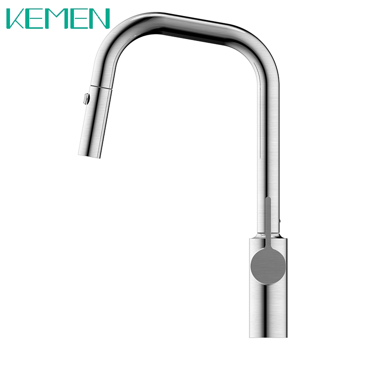 Grifo de cocina de acero 304 de nuevo diseño, grifo de fregadero de cocina extraíble en frío y caliente, grifo de fregadero cepillado
