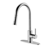 Grifo mezclador Flexible SS, grifo extraíble de cocina con placa de cubierta, grifo de agua fría y caliente